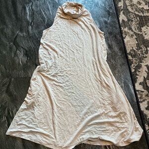 Alya Soft Beige Turtleneck dress